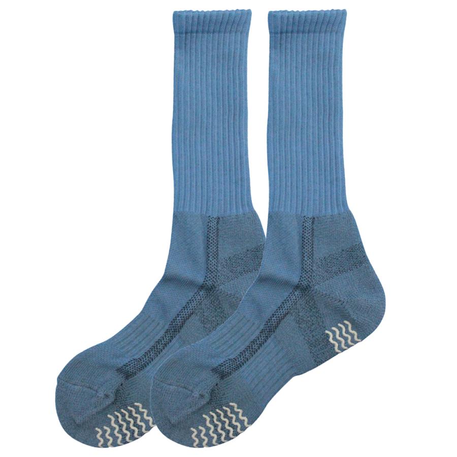 靴下 メンズ 滑り止め付 ロングブーツ用 軍足 踏ん張りがきく 底パイル 先丸ソックス 長靴 トレッキング ブルー 25〜27cm 厚手 RB752 |  | 06