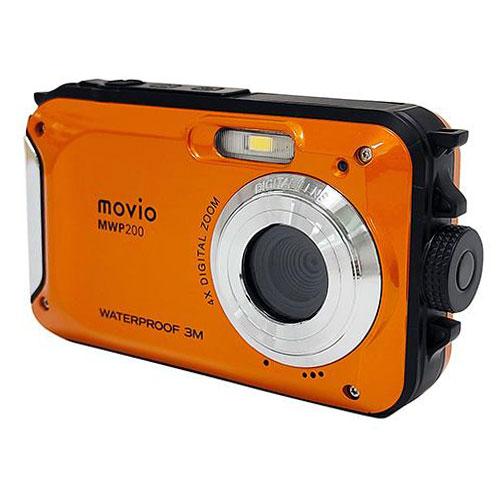 『取寄品』ナガオカ movio コンパクトデジタルカメラ 500万画素 防水 (IPX8) オレンジ MWP200 デジカメ カメラ 動画 シュノーケリング｜alude｜02