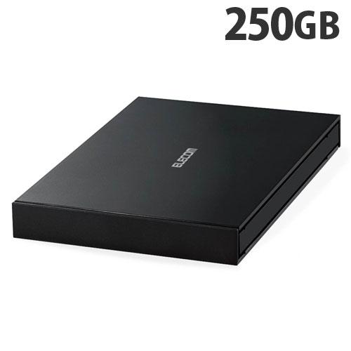 『代引不可』エレコム 外付けポータブルSSD 250GB ブラック ESD-EJ0250GBKR ポータブル SSD 録画 記録 テレビ パソコン プレステ 『送料無料（一部地域除く）』 | ELECOM