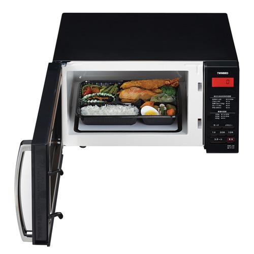 ツインバード 電子レンジ ミラーガラス フラット ブラック DR-D269B