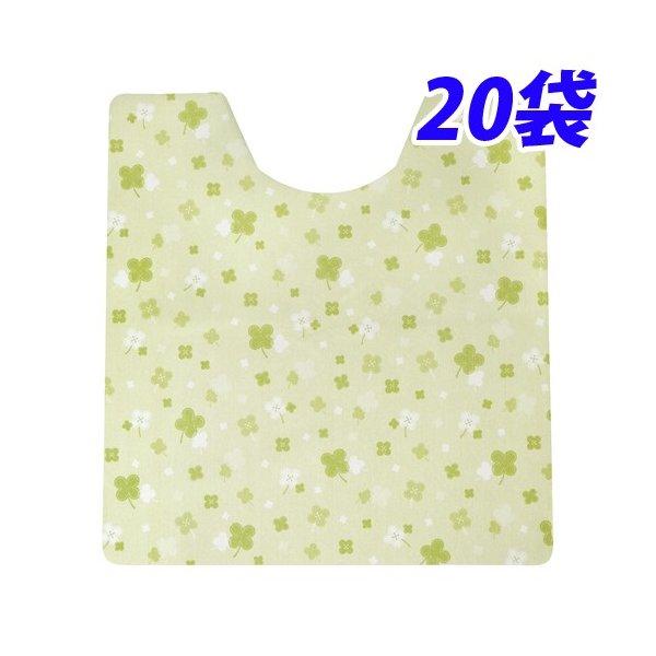トイレ用消臭フロアシート グリーン(クローバー柄) 20枚×20袋 使い捨て 介護施設 介護 業務用 トイレ フロアシート 『送料無料（一部地域除く）』