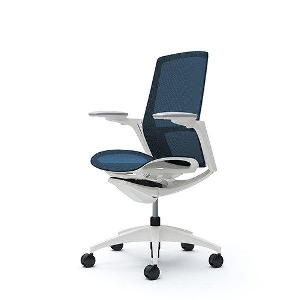『代引不可』『受注生産品』 オカムラ オフィスチェア フィノラ 可動肘 ハイバック メッシュ座 ダークブルー C785WW-F1E4 『送料無料（一部地域除く）』