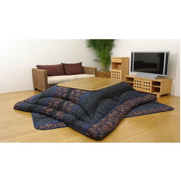 『代引不可』 イケヒコ 万葉 こたつ厚掛け・敷布団セット 205×245cm ブルー [ こたつ こたつ布団 敷布団 セット ] 『返品不可』『送料無料（一部地域除く）』