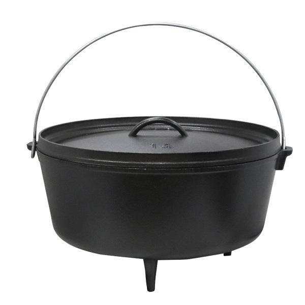 LODGE ロッジ キャンプオーヴン 14インチ ディープ Cast Iron Deep Camp Dutch Oven L14DCO3 脚有