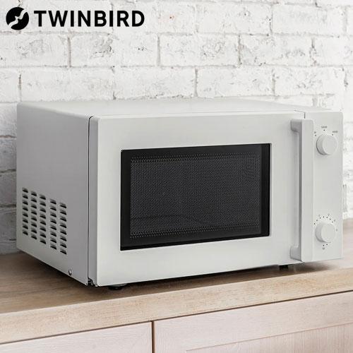 ツインバード 電子レンジ 18L ホワイト DR-E268W 単機能 レンジ