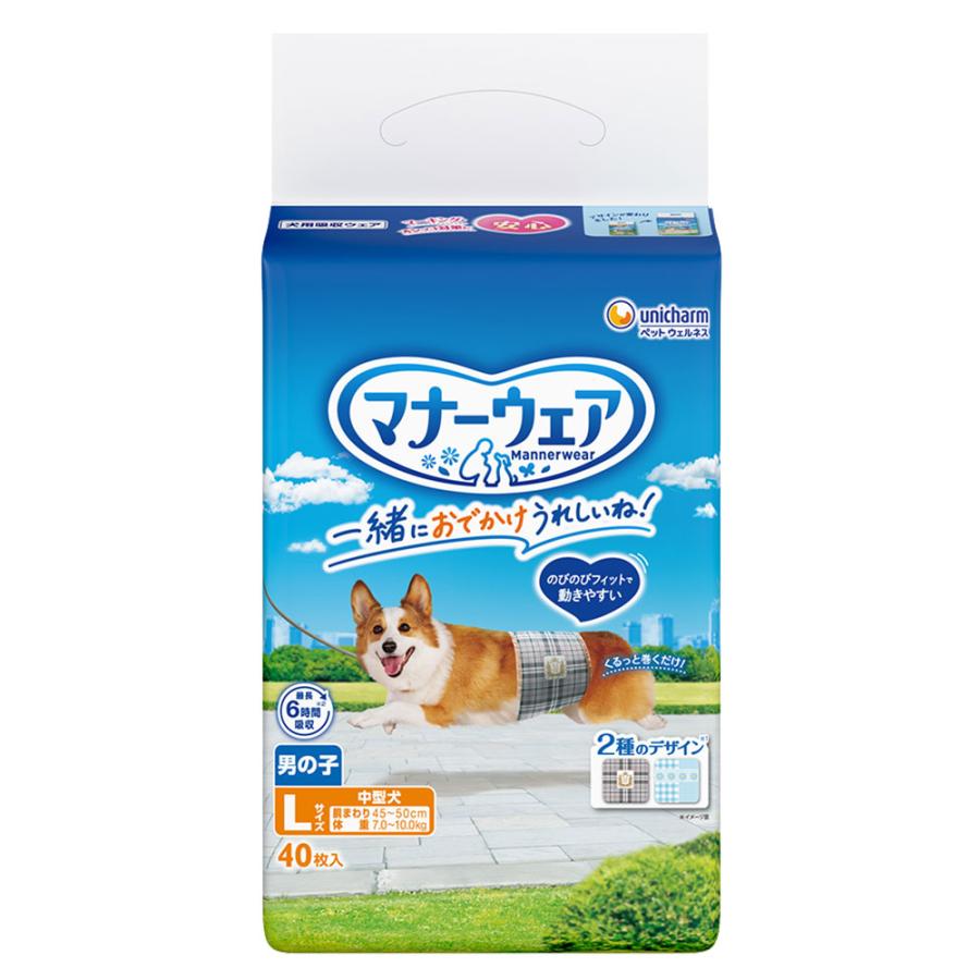 マナーウェア 男の子用 L 中型犬 40枚入×8個 犬用 おむつ ユニチャーム_1