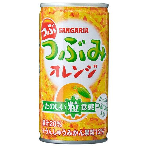 サンガリア つぶみオレンジ 190g×30缶 果汁20% 缶ジュース つぶつぶ 果肉 飲料 ドリンク オレンジジュース ソフトドリンク 缶 みかんジュース｜alude｜02