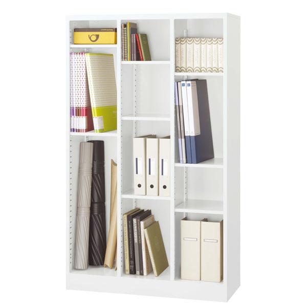 『代引不可』 生興 3列オープン書庫(D350・ホワイト) W900×D350×H1500 SBK W-15 『送料無料（一部地域除く）』_1