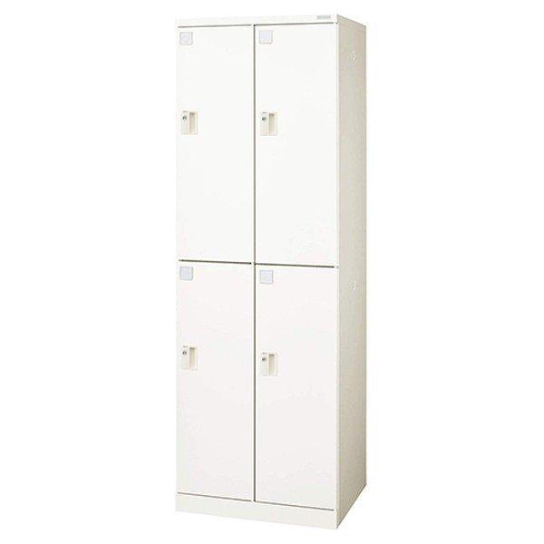 『代引不可』 ライオン事務器 ロッカー ロカーナ 4人用 2列2段 内筒交換錠 W600×D515×H1790mm ホワイト LOC-C22-04WK 『送料無料（一部地域除く）』