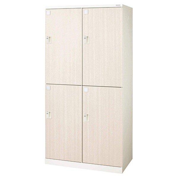 『代引不可』『受注生産品』 ライオン事務器 ロッカー ロカーナ 4人用 2列2段 内筒交換錠 W900×D515×H1790mm 木目シート LOC-A22-04EK