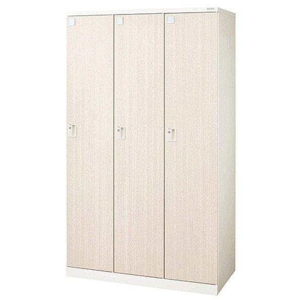 『代引不可』『受注生産品』 ライオン事務器 ロッカー ロカーナ 3人用 内筒交換錠 W1050×D515×H1790mm 木目シート LOC-B31-03EK 『送料無料（一部地域除く）』