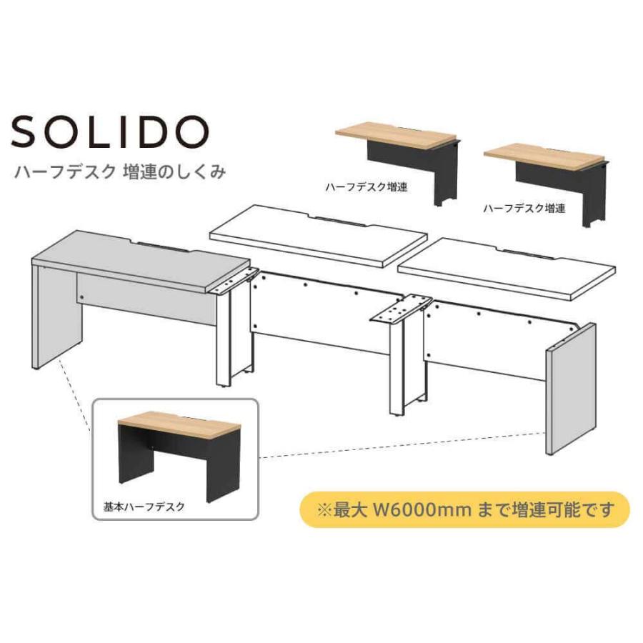 『代引不可』木製デスク ソリード フリーアドレス用ハーフデスク 増連 W1000×D700 RFTFH-1070ADOA-BL アールエフヤマカワ 『送料無料（一部地域除く）』_5