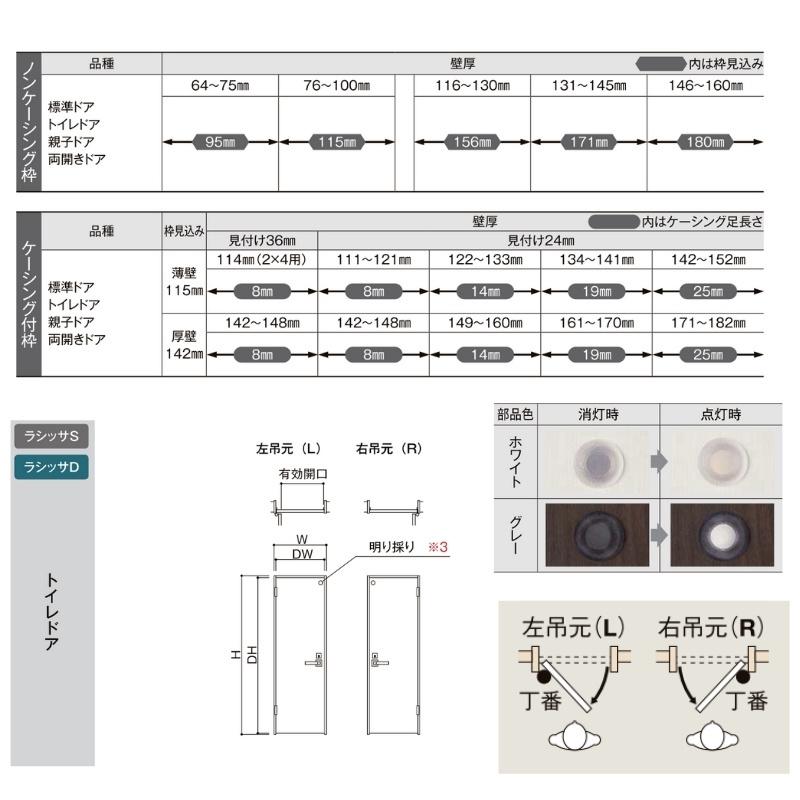 【オーダーサイズ 】リクシル ラシッサD ラテオ 室内ドア トイレドア ALTL-LAA ノンケーシング枠 W507〜957mm×Ｈ640〜2425mm｜alumidiyshop｜04