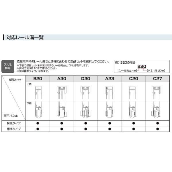 取替雨戸パネル アルミ枠用 標準タイプ W550〜990×H369〜1350mm パネル厚27mm 1枚 リクシル トステム 一般雨戸 取り替え 交換 リフォーム雨戸 DIY_3