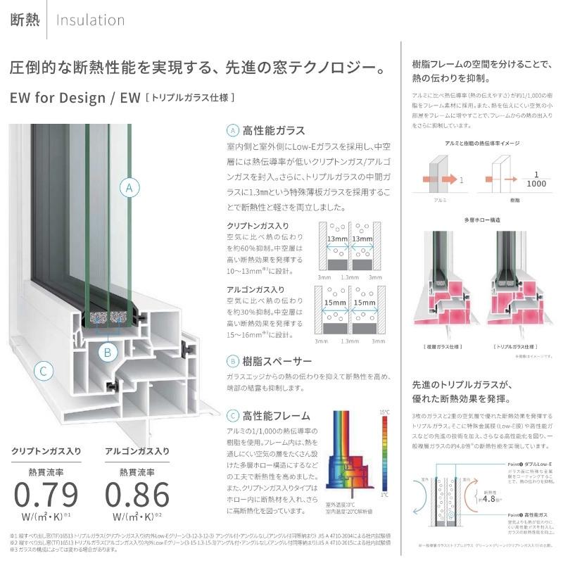 縦すべり出し窓 06911 EW (TG) W730×H1170mm 樹脂サッシ 窓 アングル付 アルゴンガス ピュアホワイト トリプルガラス リクシル LIXIL ＥＷ リフォーム DIY｜alumidiyshop｜04