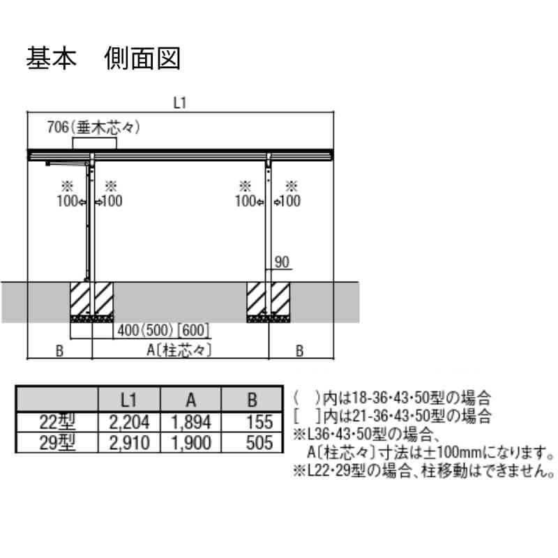 サイクルポート 屋根付 4~6台用 基本 サイドパネル(H800+800二段)付 18-29型 奥行1796x間口2910mm LIXIL リクシル フーゴFミニ ポリカーボネート 駐輪場｜alumidiyshop｜09