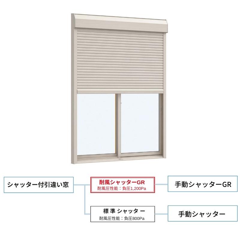 フレミングJ シャッター付引違い窓 半外付型 16515 手動タイプ フレミングJ シャッター付引違い窓 半外付型 16515 手動タイプ