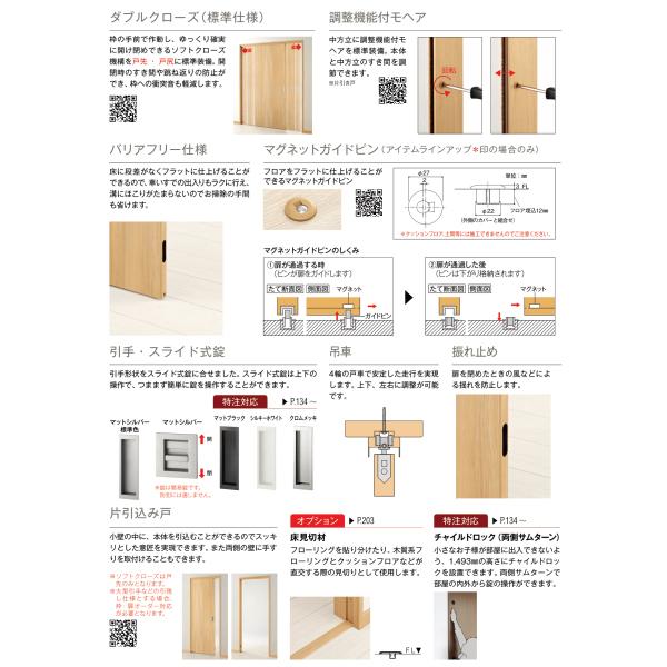 室内引戸 引違い戸（２枚建） 上吊り ケーシング枠 ケーシングセット 引戸 YKKap ラフォレスタ laforesta B20デザイン 錠無 ykk 建具 板戸 障子 リフォーム DIY｜alumidiyshop｜06