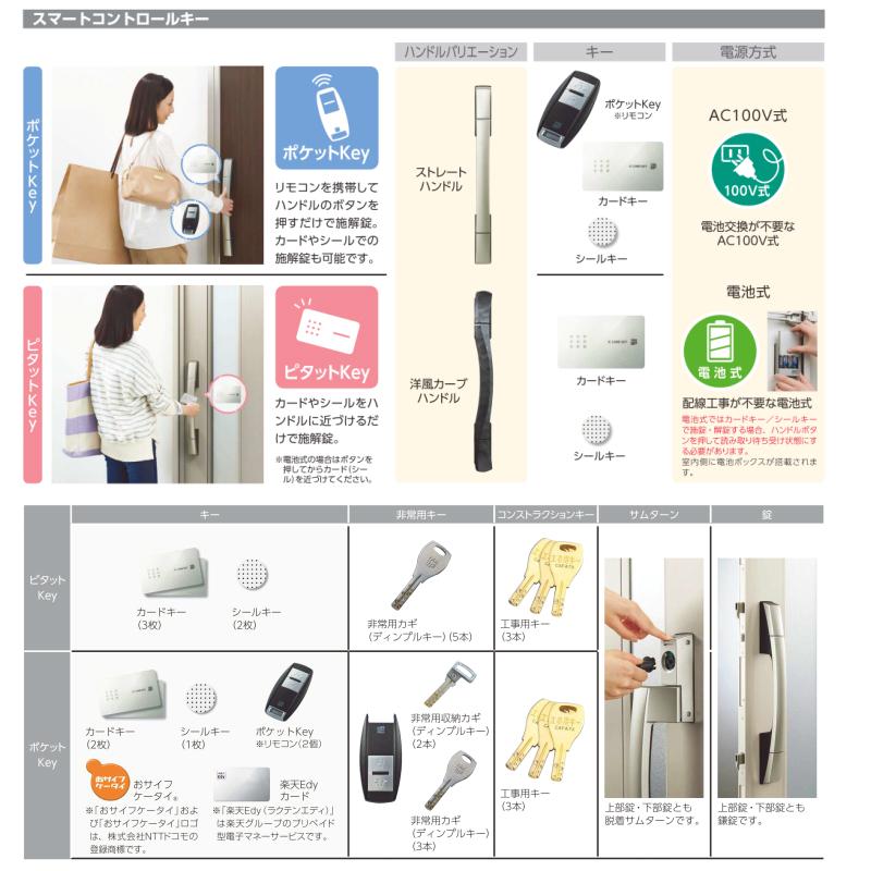 玄関ドア YKKap プロント S11 親子(入隅用) スマートコントロールキー W1135×H2018mm ランマ無 DH=20 採風 アルミサッシ 新設 おしゃれ リフォーム DIYの画像