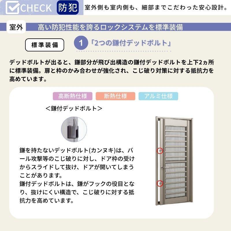 勝手口ドア 裏口 リフォーム用 リシェント ランマなし 断熱仕様 W516〜916×H1426〜2256mm リクシル/LIXIL 特注 工事なし