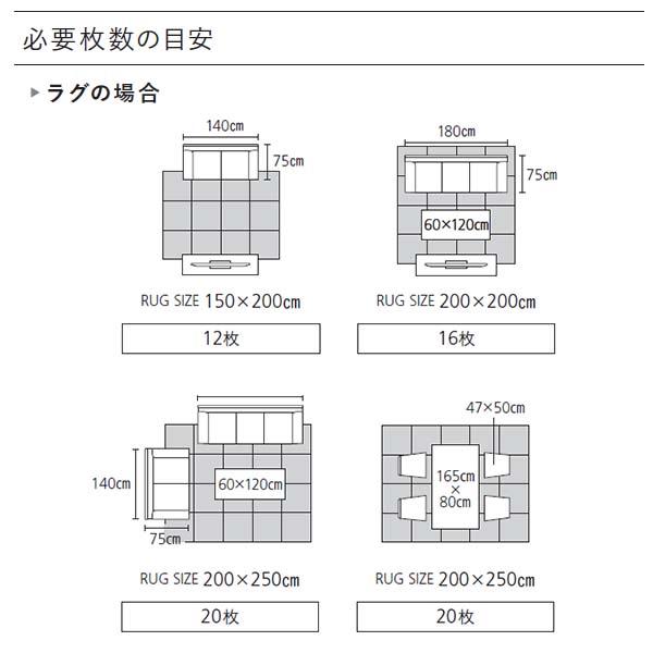 タイルカーペット ユニットラグ トランスミットII 50cm×50cm 1ケース 6枚入り 川島織物セルコン おしゃれ 滑り止め 洗える 防ダニ 制電 遮音 防炎 防音 日本製｜alumidiyshop｜18