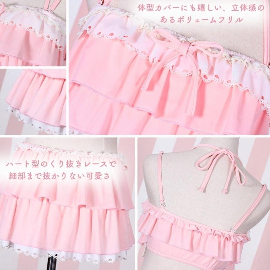 バンドゥビキニ フリル 水着 セパレート ビキニ ロリータ 萌え水着 姫