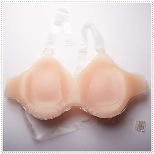Micopuella 人工乳房 シリコンバスト ストラップ 皮膚付き 女装 偽胸 胸パッド シリコン胸パット コスチュームおっぱい (1000g)