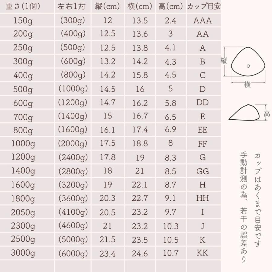 ミコプエラ 三角形 乳癌パッド シリコンバスト 人工乳房 左右2個セット 胸パッド シリコン胸パット (3000グラム×2)の画像