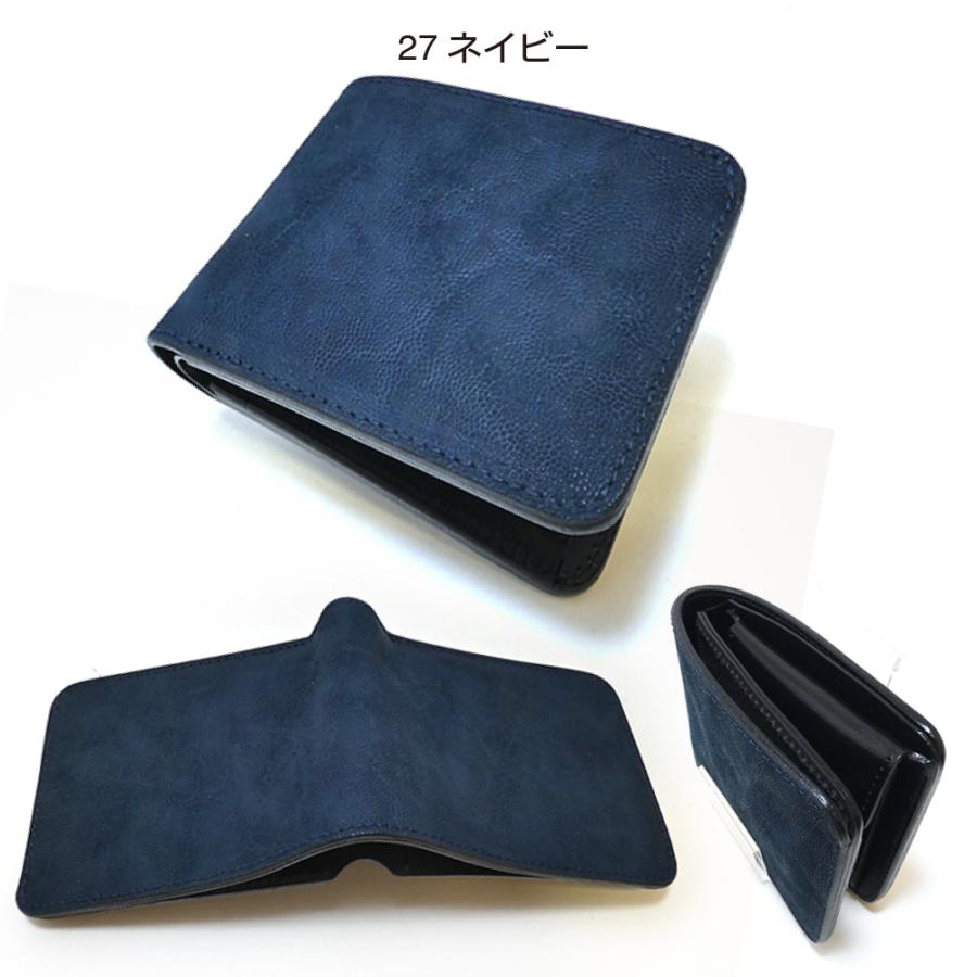 二つ折り財布 ゾウ メンズ  シンプル ショート コンパクト ミニ 小さい 定番 人気 ギフト プレゼント フォーマル ゾウ革 象革 エレファントレザーの画像