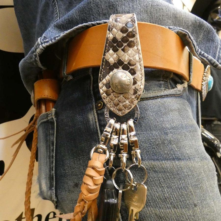 ベルトキーホルダー パイソンレザー 蛇革 ヘビ革 メンズ ベルトキーホルダー パイソンレザー 蛇革 ヘビ革 メンズ