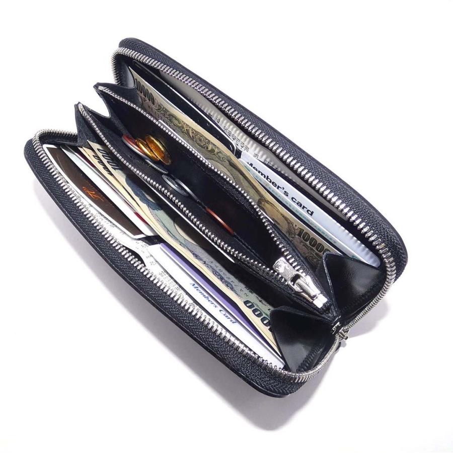 薄型 ラウンドファスナー財布 エイ ガルーシャ スティングレイ クロ