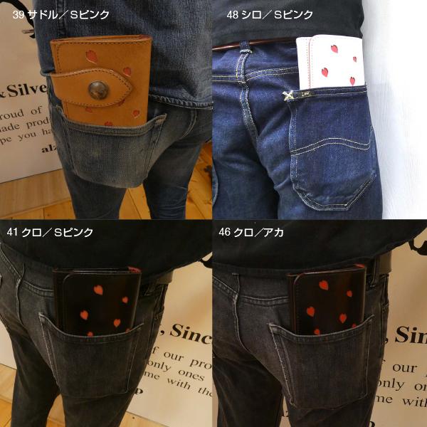 二つ折り長財布 桜 メンズ財布 レディース財布 長財布 ロングウォレット 革 レザー 財布 ウォレット サクラ 和柄 ヌメ革の画像