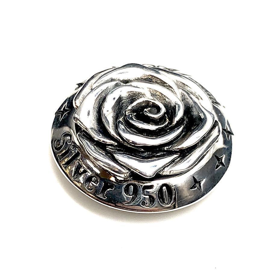 シルバー コンチョ バラ 薔薇 950 メンズ レディース 飾りボタン