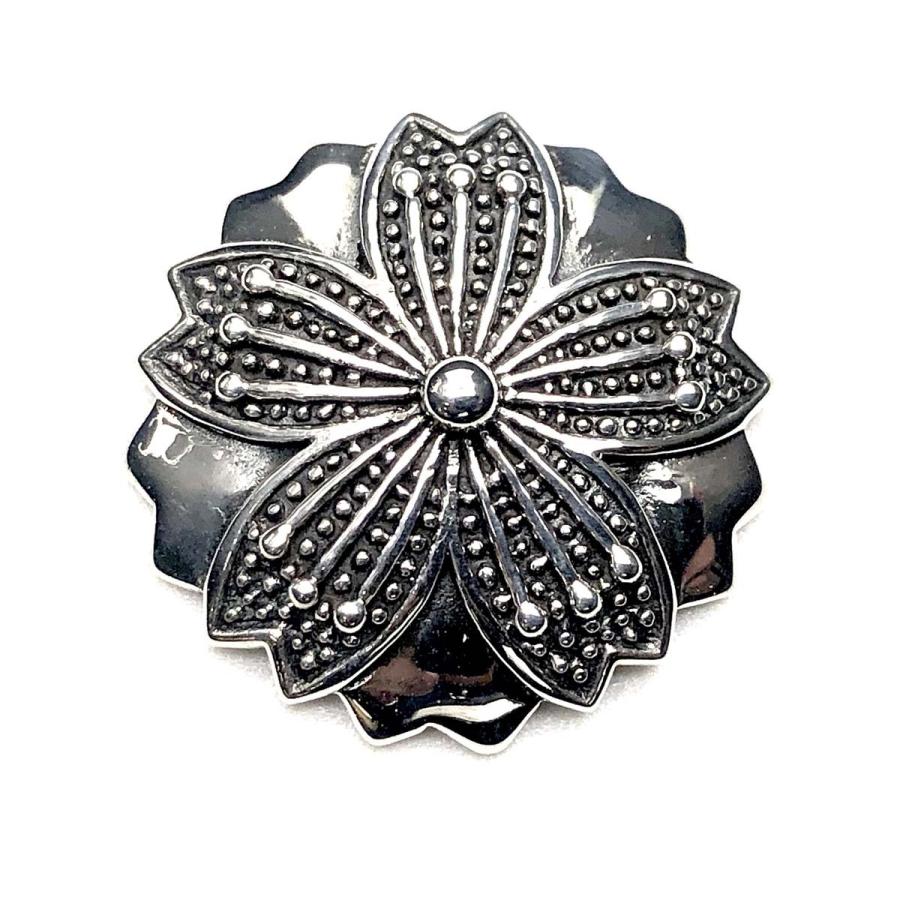 シルバー コンチョ 桜 メンズ レディース 飾りボタン オリジナル