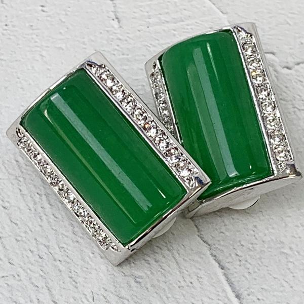 翡翠 緑色 フック型カフリンクス 【公式通販】