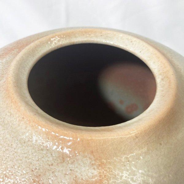 萩焼 天鵬山造 花瓶 共箱 陶器 花入 花器 直径25cm ◇HJ-0021 萩焼 天鵬山造 花瓶 共箱 陶器 花入 花器 直径25cm ◇HJ-0021