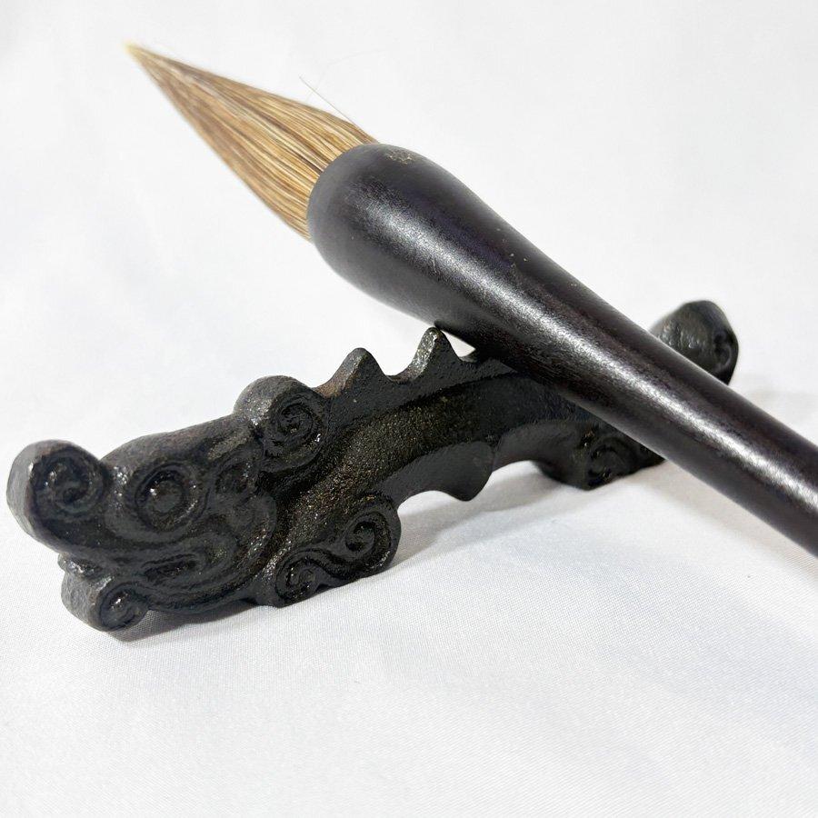 未使用品 龍型文鎮 筆 2点セット 生玉神社 木箱 習字 書道具 筆置き