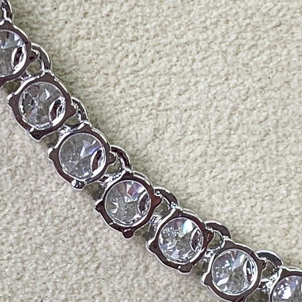 送料無料! 大粒 CZダイヤ 5mm テニスネックレス カラー エレガント