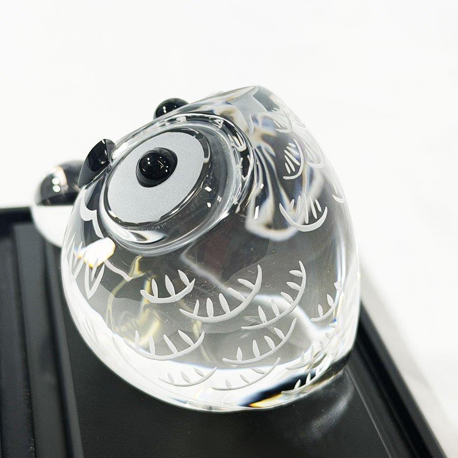 エクセルヒューマンふくろう水晶（日本の歴史） 美品!! 伝統工芸士 田中佑幸作 甲州水晶 ふくろう 水晶 オニキス