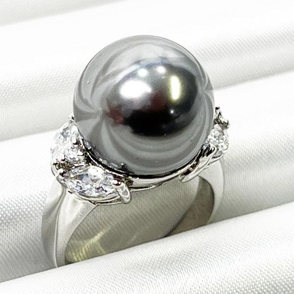 送料無料!! 大粒 パール 10号 12号 14号 CZダイヤモンド デザイン