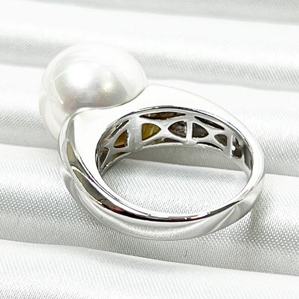 送料無料!! 大粒 パール 14号 15号 16号 貝パール デザインリング 指輪  