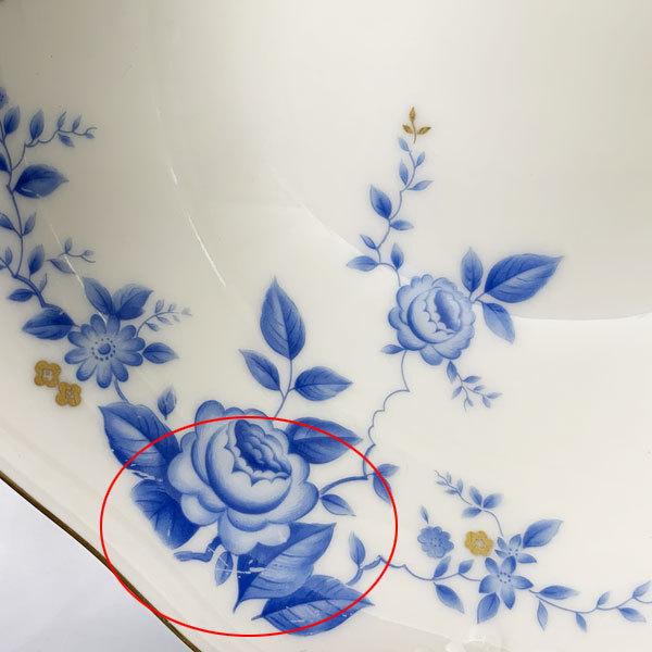 ノリタケ 美品!! コンテンポラリー ブルーローズ リンネ スクエア