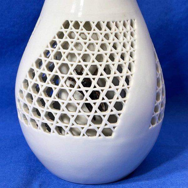 白斉 白磁 花瓶 花入 共箱 花器 骨董 美術 アンティーク ◇YJ-0014