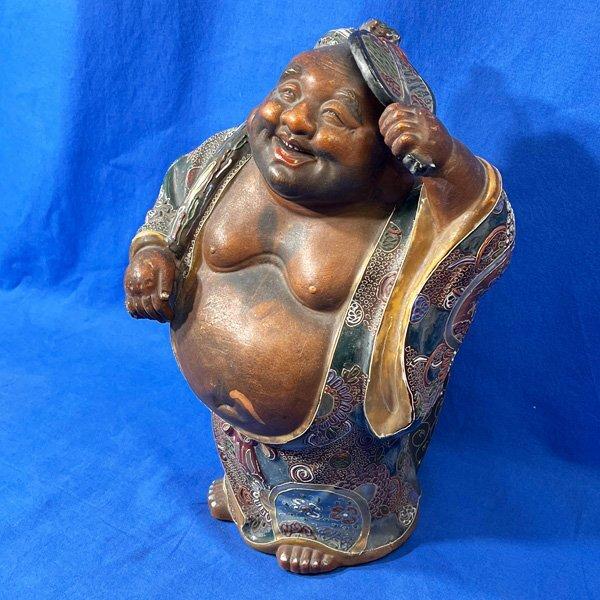 九谷焼 七福神 布袋様 縁起物 一尺ニ寸 (昭和の品)