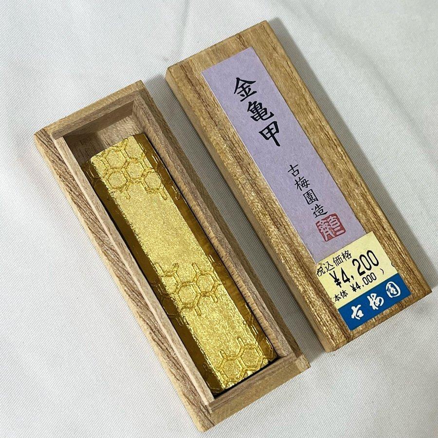 未使用! 墨 4点セット 古梅園 金亀甲 福龍 朱墨 にぎり墨 墨運堂 蘭奢
