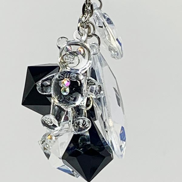 クマ型ストーン装飾キーホルダー ラインストーンデザインのクマ型キーホルダー☆キーホルダー229