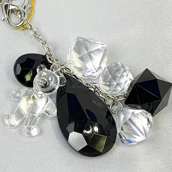 クマ型ストーン装飾キーホルダー ラインストーンデザインのクマ型キーホルダー☆キーホルダー229