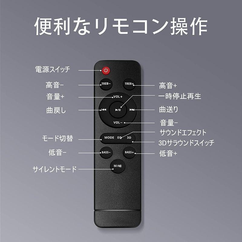 THOMSON サウンドバー テレビ用 2.1CH 重低音3D スピーカー Bluetooth5.0 ホームシアター サブウーファー リモコ サウンドバー テレビ用 1CH 重低音3D スピーカー Bluetooth5 ホームシアター サブウーファー リモコ