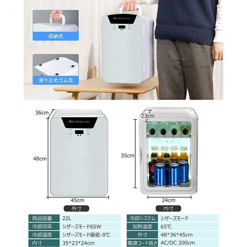 PLIOSN ミニ冷蔵庫 冷温庫 22L 小型 冷蔵庫 温度調節可能 LCD温度表示 ワンタッチ操作 -9°C~65°°C 保温・保冷 ペル 保温 ミニ冷蔵庫 冷温庫 22L 小型 冷蔵庫 温度調節可能 LCD温度表示 ワンタッチ操作 保冷 ペル