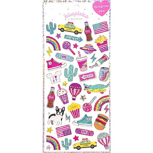 QLIA/クーリア ホログラムシール ピカピリカ（タクシー/虹/ポテト/土星